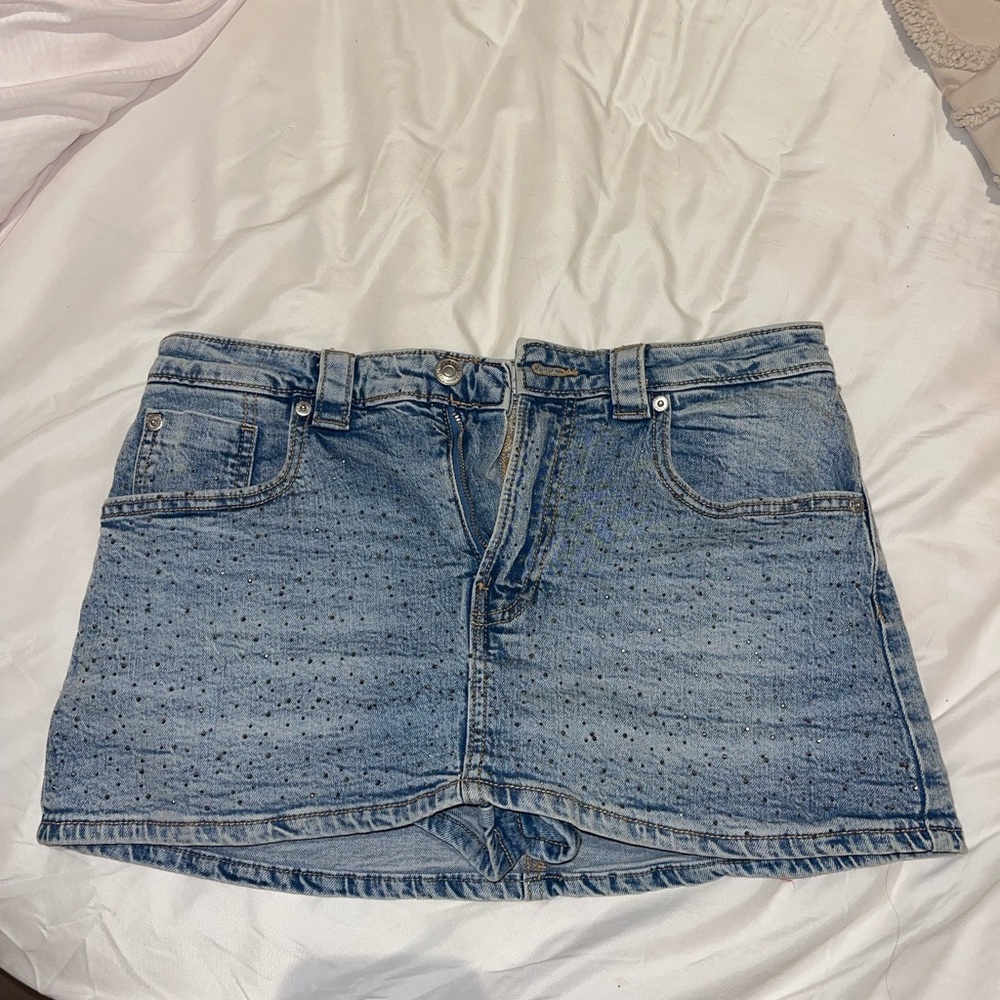 Stradivarius Light Blue Mini Skirt